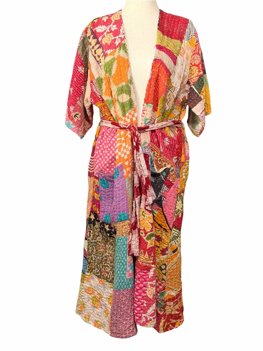 Kantha Style Reversible Duster - Small Call Out Shown In Photos - Picture 3 of 8